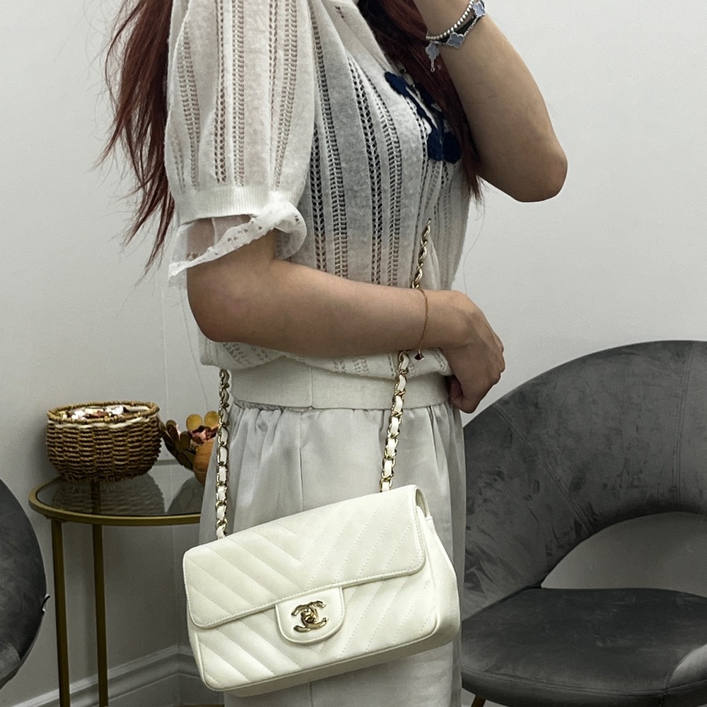 Chanel Chevron Mini Rectangle Chain Bag - Picture 7 of 7